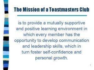 Toastmasters mission