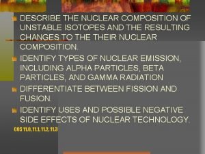 Applications of nuclear chemistry