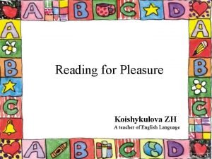 Reading for pleasure תשובות