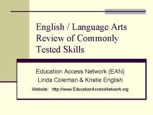 English Language Arts Review of Commonly Tested Skills