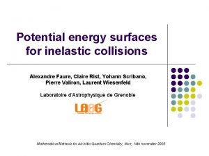 Potential energy surfaces for inelastic collisions Alexandre Faure