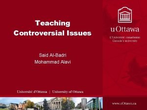 Teaching Controversial Issues Said AlBadri Mohammad Alavi Controversial