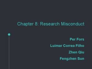 Chapter 8 Research Misconduct Per Fors Luimar Correa