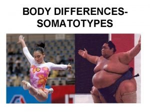 BODY DIFFERENCESSOMATOTYPES Different sports means different body shape