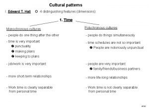 Edward t hall cultural dimensions