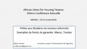 African Union for Housing Finance 34me Confrence Annuelle
