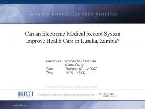 Can an Electronic Medical Record System Improve Health