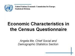 United Nations Economic Commission for Europe Statistical Division