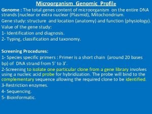 Microorganism Genomic Profile Genome The total genes content