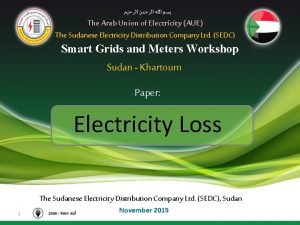 The Arab Union of Electricity AUE The Sudanese