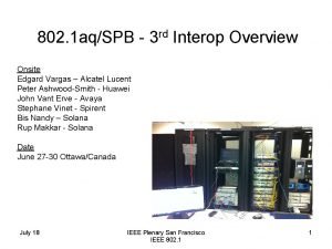 802 1 aqSPB rd 3 Interop Overview Onsite
