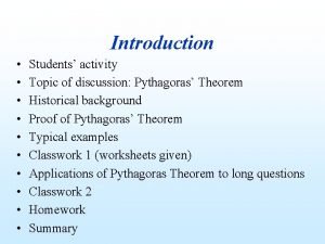 Pythagoras summary