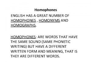 Great homonyms
