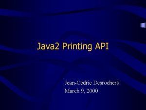 Java printer api