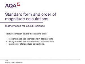 How to do order of magnitude