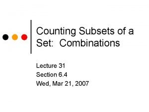 Combinations of a set