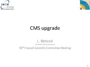 CMS upgrade L Benussi On behalf of CMS