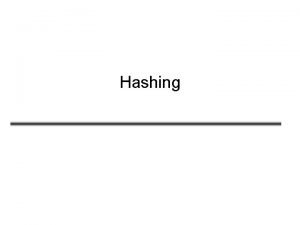 Double hashing