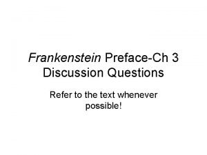 Frankenstein discussion questions