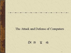 The Attack and Defense of Computers Dr 1