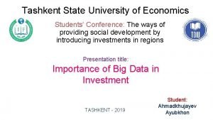 Tashkent State University of Economics Students Conference The