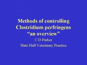 Methods of controlling Clostridium perfringens an overview C
