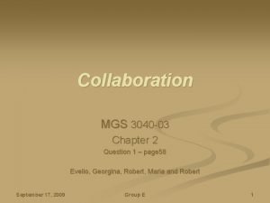 Collaboration MGS 3040 03 Chapter 2 Question 1