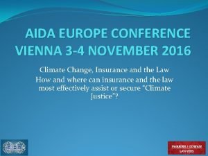 AIDA EUROPE CONFERENCE VIENNA 3 4 NOVEMBER 2016