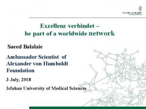 Exzellenz verbindet be part of a worldwide network