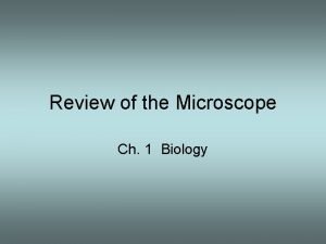 Review of the Microscope Ch 1 Biology Microscopy