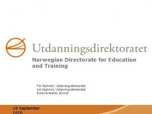 Norwegian directorate for education and training