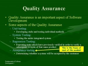 Aspect quality management
