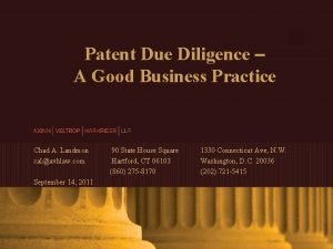 Patent Due Diligence A Good Business Practice Chad