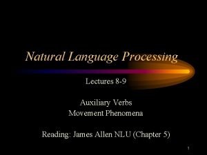 Auxiliary verb in nlp