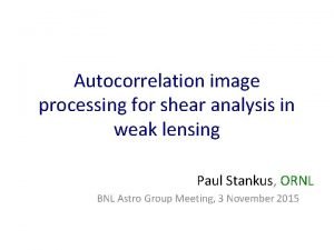 Autocorrelation image processing