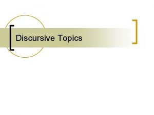 Discursive topics