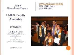 Umes honors program