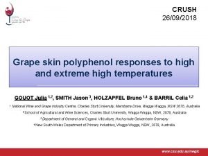 CRUSH 26092018 Grape skin polyphenol responses to high