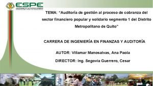 TEMA Auditora de gestin al proceso de cobranza