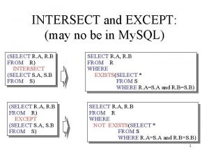 Intersect in sql