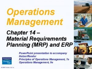 Mrp and erp operations management