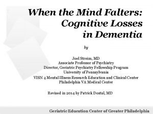When the Mind Falters Cognitive Losses in Dementia