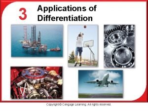 P 3 Applications of Differentiation Copyright Cengage Learning