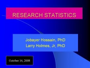 Holmes statistic summary