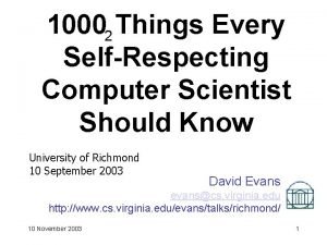 10002 Things Every SelfRespecting Computer Scientist Should Know