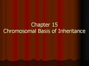 Chapter 15 Chromosomal Basis of Inheritance Mendel Chromosomes