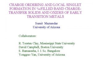 CHARGE ORDERING AND LOCAL SINGLET FORMATION IN FILLED