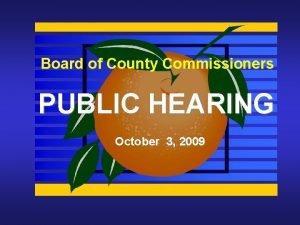 Board of County Commissioners PUBLIC HEARING October 3