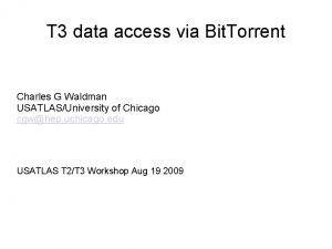 T 3 data access via Bit Torrent Charles