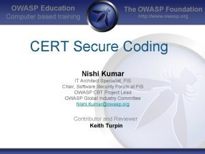 OWASP Education Computer based training The OWASP Foundation